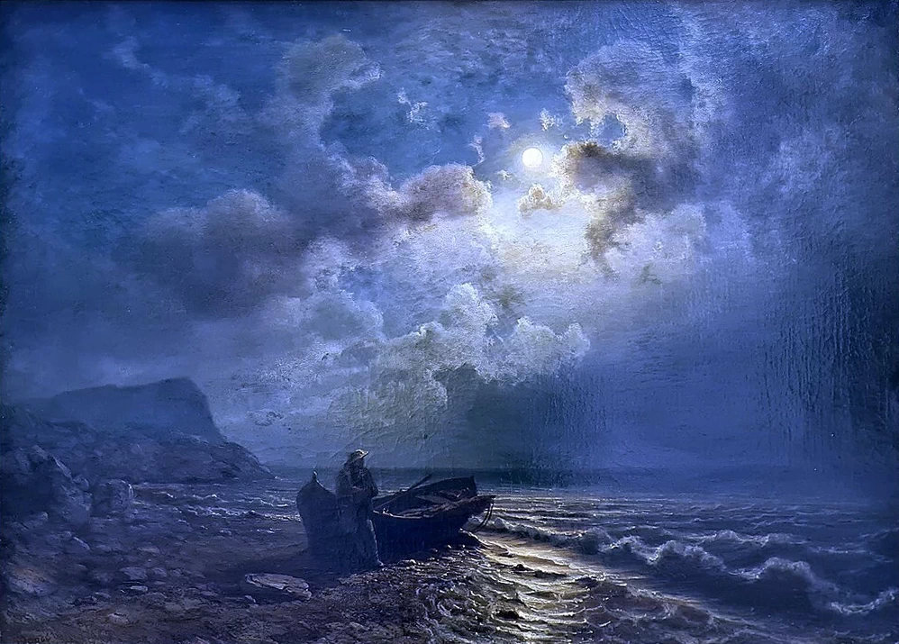 Guardia costiera norvegese al chiaro di luna